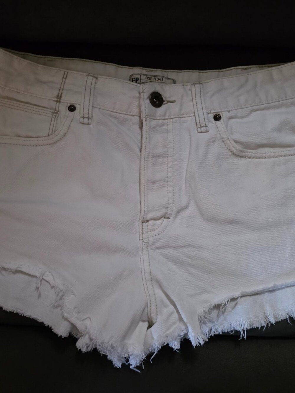 Free People size 29  white denim shorts